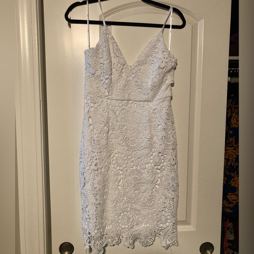 Lulus size small white lace mini dress